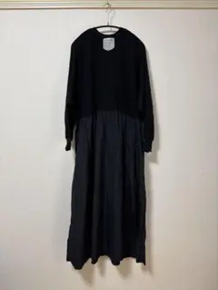 BEARDSLEY ビアズリー ビッグシャツワンピース ブラック フリーサイズ 中古・古着通販】BEARDSLEY (ビアズリー) カラーレスシャツワンピース
