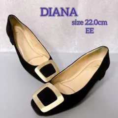 美品【DIANA】 ダイアナ （22cm） ゴールドバックル パンプス スエードのサムネイル