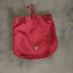 PRADA 巾着 ポーチ ピンク ナイロン - メルカリ