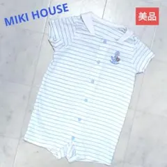 MIKI HOUSE　美品　ロンパース　70　綿100％　ボーダー柄　錨
