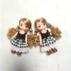 ミキちゃんマキちゃん服セット　ワンピース（黒チェック）