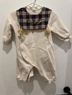 Cottoli チェック柄襟ロンパース