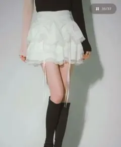 Darich レイヤードシアーパイピングボリュームスカート BLK-S - メルカリ