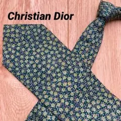 ✨極美品✨ChristianDior ネクタイ 花柄 シルク100% グリーン