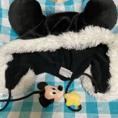 美品　ディズニー　ふわふわ　クリスマス　限定　ミッキー　帽子　ファンキャップ