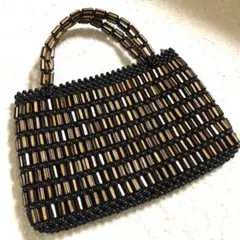 SALE❤️ヴィンテージ￼ウッドビーズハンドバッグ