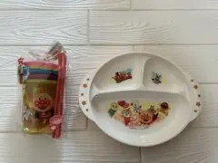 アンパンマン ストローカップ　3個　子ども用食器 ベビープレート1個セット