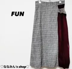 ♡ファン　ウエストゴム（後ろのみ）ベルト付き　ロングスカート　フリーサイズ♡