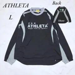 《アスレタ》大きめサイズ/スポーツ/長袖ピステ/サッカーウェア/トップス/黒/L