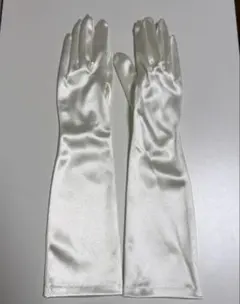アイボリー サテン ウェディンググローブ 約40cm Mサイズ