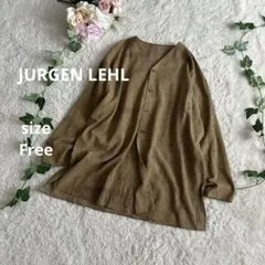Jurgen Lehl ヨーガンレール シルク100% ボウタイブラウス フリル