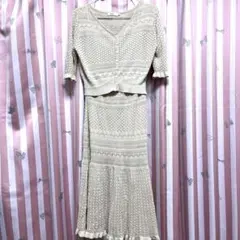 アースミュージック&エコロジー⭐︎五分袖ニットセットアップ⭐︎美品