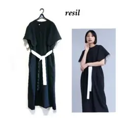 resil レジル バイカラーベルトワンピース