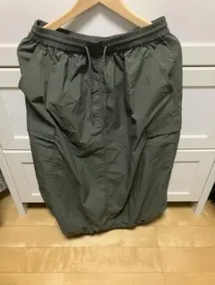 新品カーゴロングスカート Dark Greenウエストゴム Lサイズ