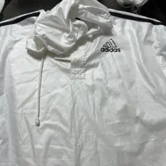 adidas フード付きナイロンジャケット ホワイト