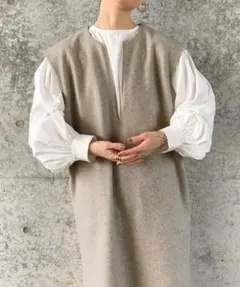 【 SELECTMOCA by son 】キーネック　ロングワンピース