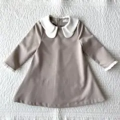 カ*ー様 riziere ダブルカラーセレモニーワンピース BEIGE 90cm