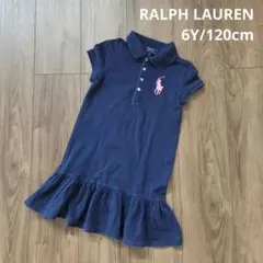 【RALPH LAUREN】 半袖 ワンピース ネイビー ビックポニー