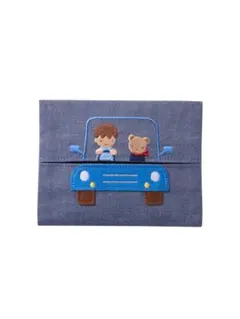 familiar　ティッシュケース　大　　青色