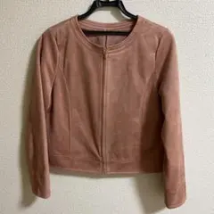 スエードジャケット ノーカラージャケット