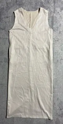 【GRL】フェイクスエード Vネック ロング ワンピース ベージュ Fサイズ