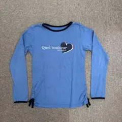 140 青いハートプリント長袖カットソー