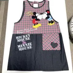 保育士エプロン　ミッキー&ミニー　サイズ:Ｍ〜Ｌ
