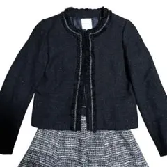 【組曲/クミキョク】ママスーツセットアップ　ラメツイード　ジャケット×スカート