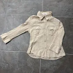 COLZA ハニーズ　ベージュ シャツ ブラウス Lサイズ　スリムタイプ