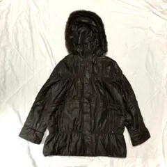 ST.CHRIS 大人カジュアル フード付き中綿ジャケット ブラウン ファー付き