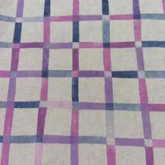 KOKKA チェック柄の布地（ピンク・紫・ネイビー）60cm