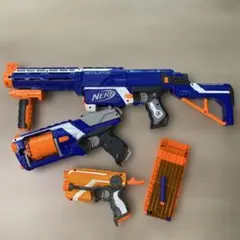 NERF スナイパーライフル トイガン 青/オレンジ スコープ付き - メルカリ