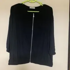 hareiro ブラック ジップアップカーディガン