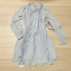 Self-Portrait ライトブルー シフォン プリーツドレス