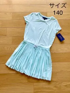 新品！ポロ ラルフローレン140 エメラルドグリーンプリーツスカートワンピース