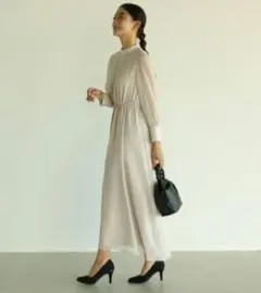 Rire fete リルフェテ パールデザインシフォンドレス 9号