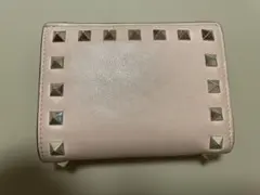 VALENTINO ロックスタッズ 二つ折り財布 ピンクのサムネイル