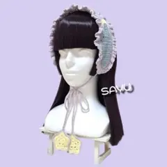 ヘッドドレス　ボンネット　ハンドメイド　天使界隈　サブカル系　ロリータ　y2k