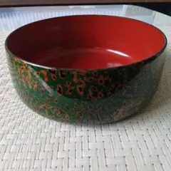✨️ハッピーメルカリ市価格✨️　津軽塗 菓子器　 唐塗　緑上　 伝統工芸品