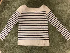 MUJI 無印良品　ボーダートップス 紺✖️ベージュ