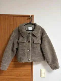 ボアジャケット ベージュ クロップド丈