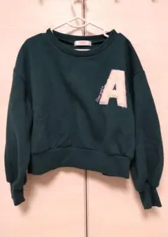 ALGY ダークグリーン クロップドトレーナー