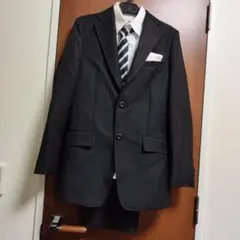フォーマルスーツ　シャドーストライプ　5点セット　160　黒