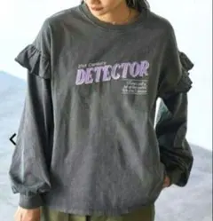 ★coenフリル付きツアーＴシャツ★美品❢長袖ロゴカットソーコーエン古着風ロンT