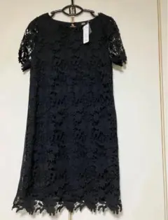 【新品！】ブラック　レースワンピース　半袖ワンピース　リュリュのサムネイル