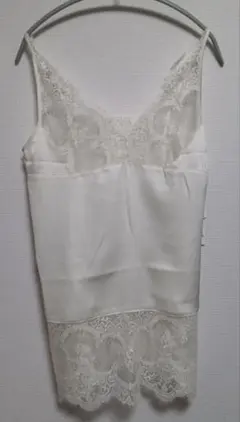 mystic レースサテンキャミソール ホワイト タグ付き