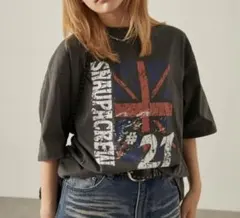 新品Snap clubビッグシルエットヴィンテージ加工グラフィックTシャツのサムネイル