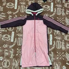 【140】冬adidasアディダス　アウター　ベンチコート 裏起毛