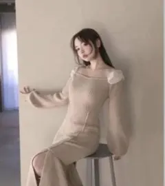 andmary グレーニットワンピース【美品】 - メルカリ