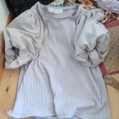 パフスリーブ リブカットソー ライトパープルのサムネイル